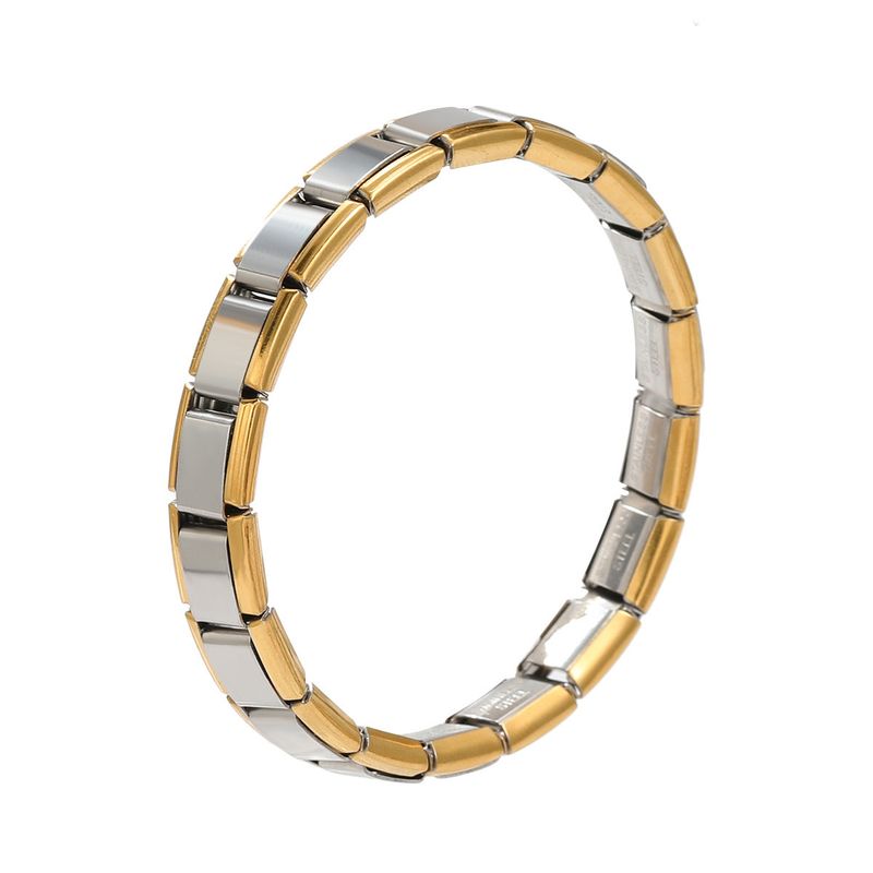 Unisex Smycken Mode Modulärt Armband Elastisk Sömnad Rostfritt Stål Fyrkantigt Titan Stål Klockarmband Kedja Het Rea_voghion.com