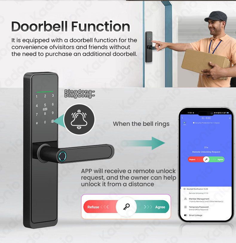 Smart lock graffiti vingerafdruk slot semi-automatische afstandsbediening lange batterij appartement anti-diefstal wachtwoord alles vergrendeld_voghion.com