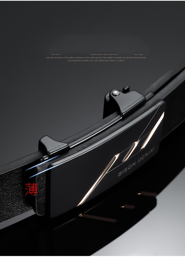 HOT Automatic Alloy Buckle High Quality Fashion Business Cow Genuine Leather Belt for Men_voghion.com