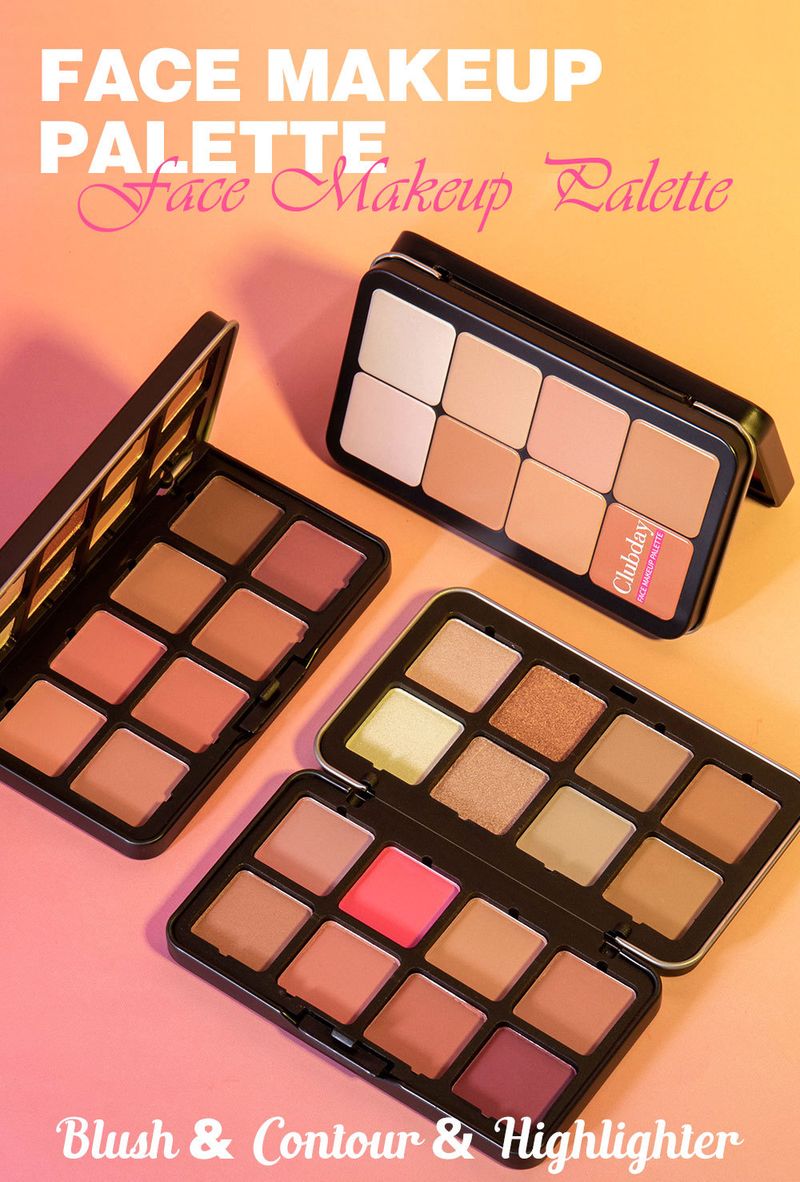 Blush rouge mat surligneur contouring tridimensionnel palette intégrée modification du contour maquillage du visage_voghion.com