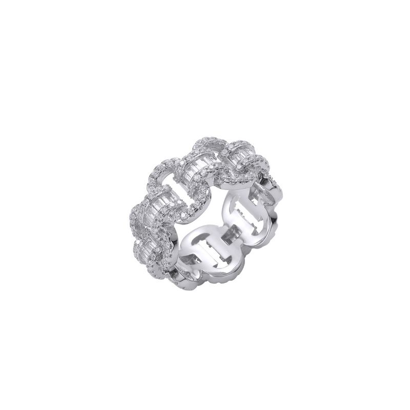 Kette kubanischen Hip Hop Zirkon neue verwoben Herren trendige Accessoires Kreis Ring_voghion.com