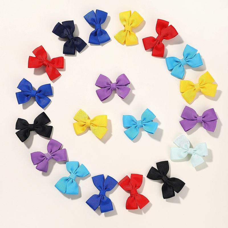 30 pezzi Mini colori casuali Dolce nastro farfalla nodo fermaglio per capelli Carino clip laterale frangia morsetto semplice accessorio per capelli nodo farfalla_voghion.com