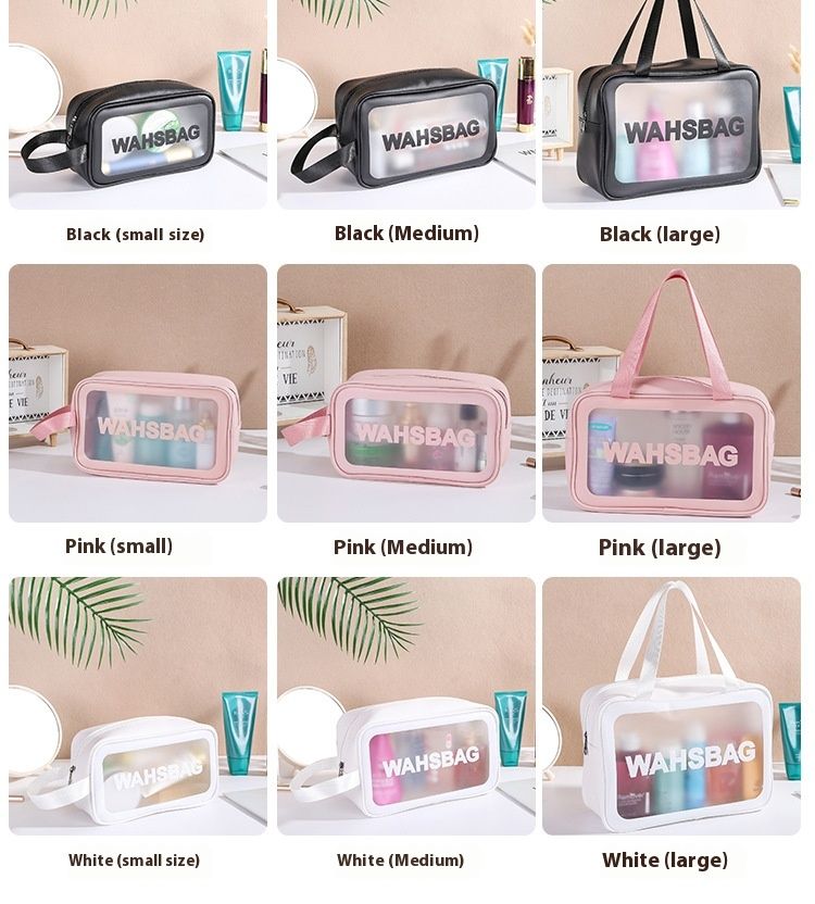 PVC make-up tas nieuwe grote capaciteit draagbare vrouwen reizen transparante waterdichte toilettas opbergtas handtas tas_voghion.com