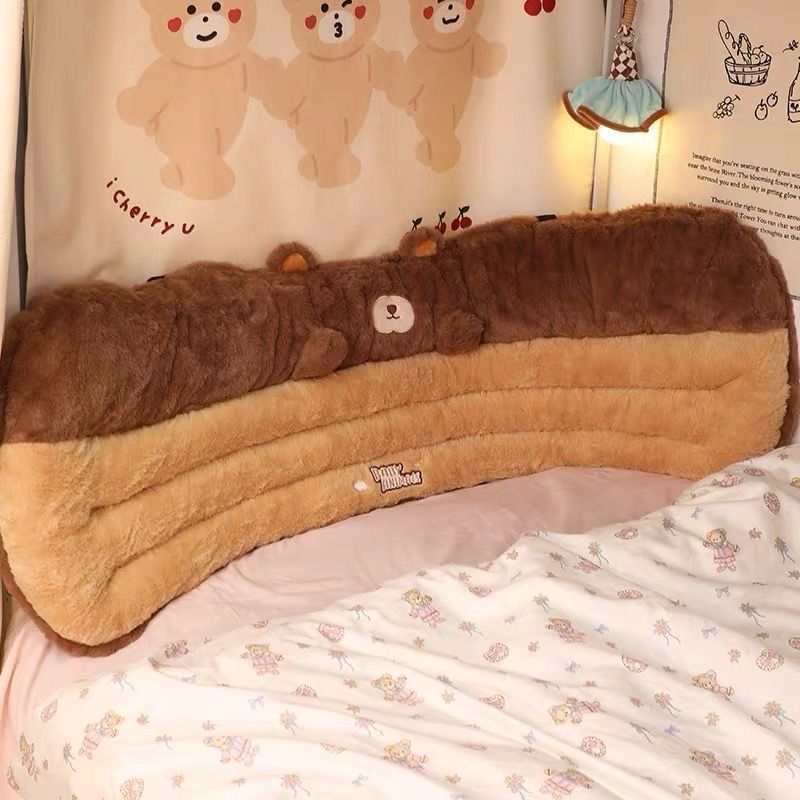 Cute Plush Bear Bedside Soft Pillow Seat Cushion Dormitory Student Bed Backrest Transformation Artifact Anti-collision_voghion.com