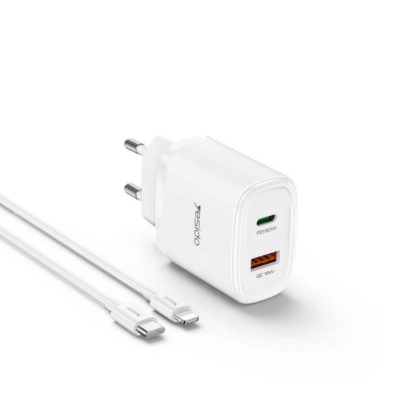 syct USB Multi-Port Suitable For Tablet And Phone Charger EU Standard Travel PD 20W Fast Charging Adapter_voghion.com