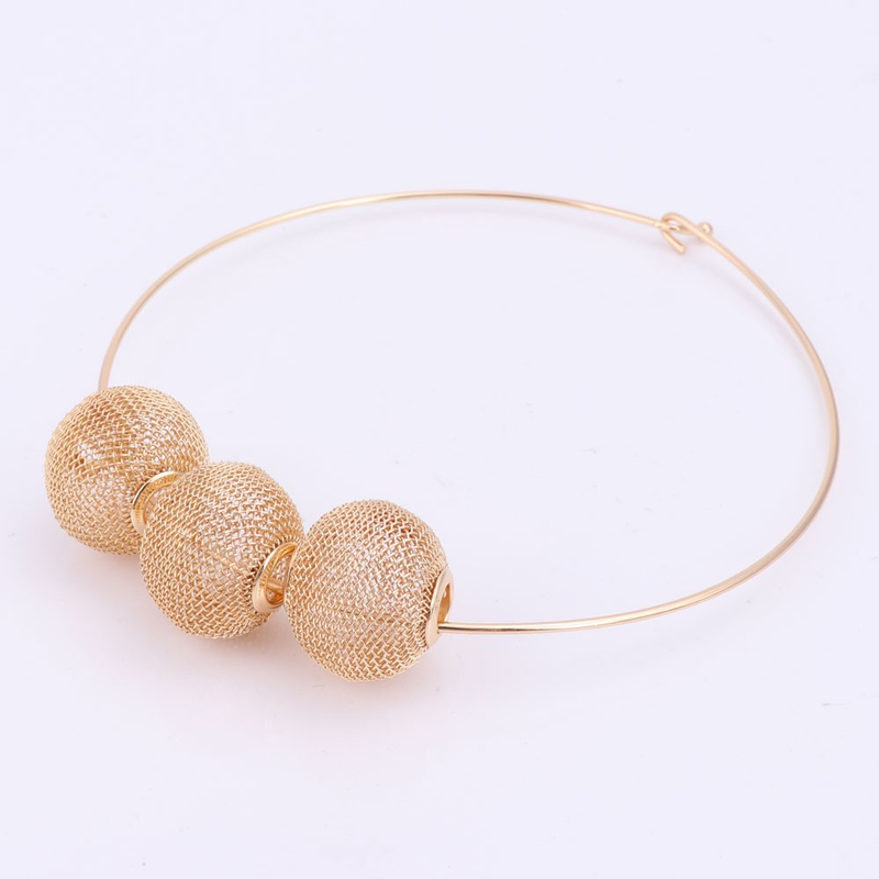 New Design Ladies Gold Colorful Necklace Earring Wedding Accessories Decoration Party Gift Jewelry Set_voghion.com