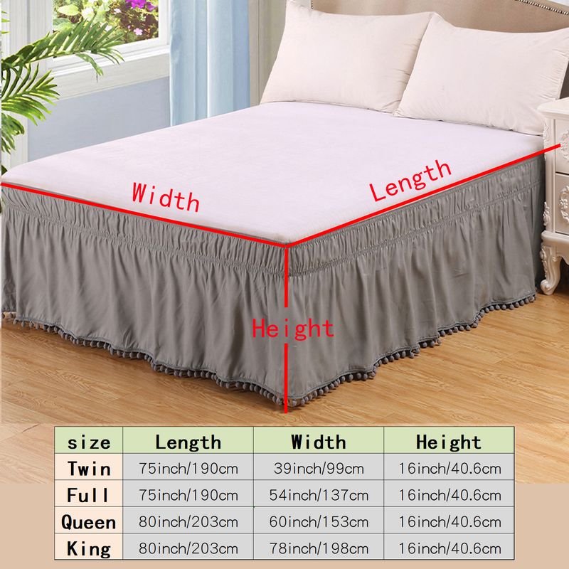Gonna elastica per letto - Tinta unita con design antiscivolo (facile da installare, adatta a materassi da 20 a 40 cm, antipiega, Queen/King size)_voghion.com