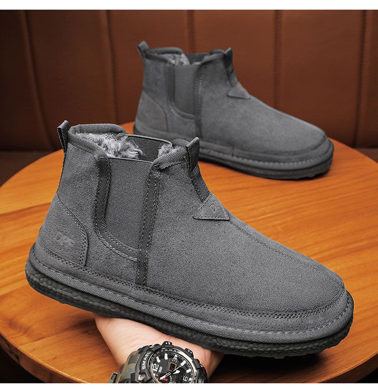 Herren-Winterstiefel – wasserdichte, rutschfeste, isolierte, warme Schuhe mit Kunstfellfutter für Outdoor-Aktivitäten_voghion.com
