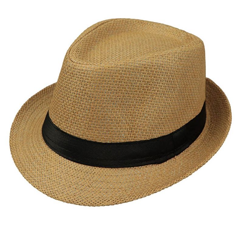 Moda Bambini 54cm Estate Retro Nastro Traspirante Bulrush Paglia Spiaggia Cappello Panama chapeau de soleil Ragazzo Cappelli da Sole_voghion.com
