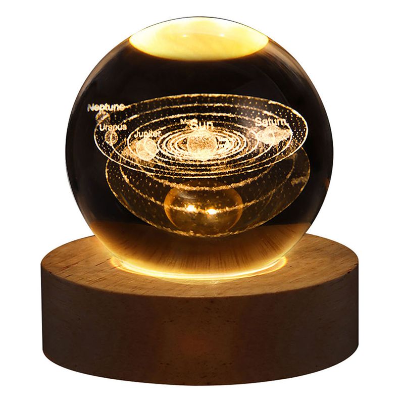 Lampada a sfera di cristallo 3D unica con proiezioni di galassie e pianeti, luce notturna USB per un'atmosfera accogliente, sfera al plasma_voghion.com