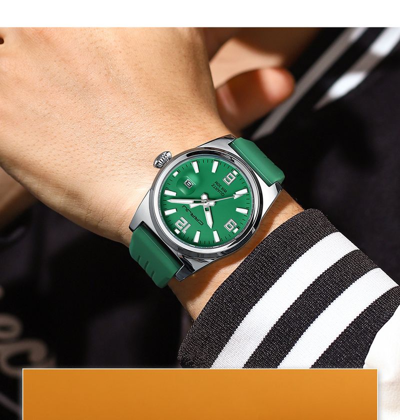 Runde Kalenderuhr für Herren und Damen mit wasserdichtem Silikonarmband, minimalistisches Design, Uhr im Freizeit- und Business-Stil_voghion.com