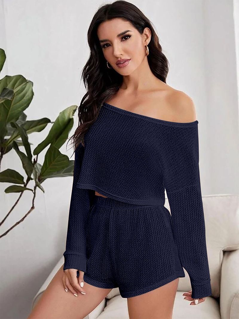 Verwandte Knöpfe, einfarbig bedruckt, meistverkaufte Langarmhose für Damen, trendige und sexy atmungsaktive Faltenkleidung_voghion.com
