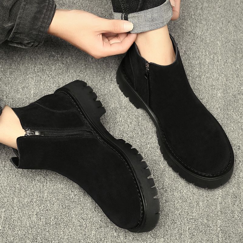 Martin Boots Tooling Koreanische Version Herren Chelsea Boots Herren rutschfeste Windleder Herren Mid-Top Lederschuhe_voghion.com