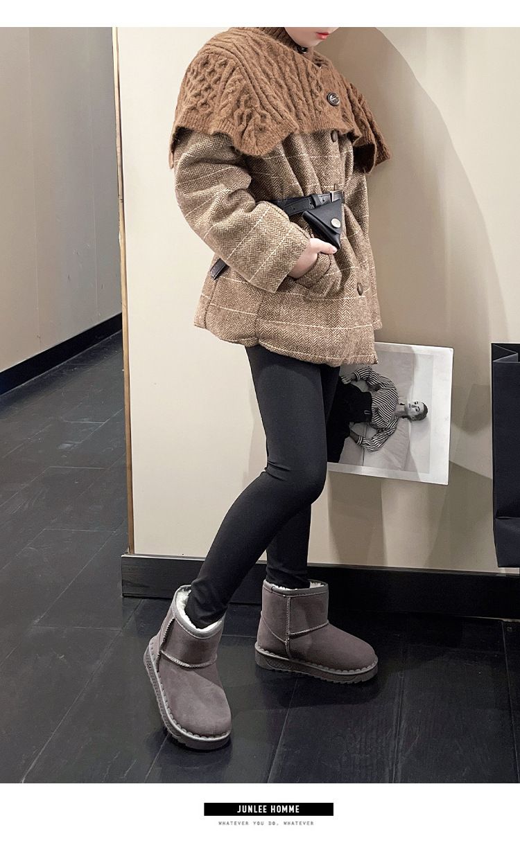 Calçados infantis de outono e inverno, sapatos infantis de algodão para bebês, botas de neve infantis com forro de lã, botas Martin, moda para meninos e meninas, botas curtas_voghion.com