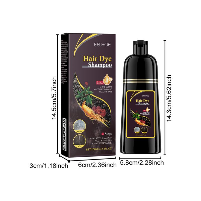Shampoo per capelli neri EELHOE, Polygonum Multiflorum Essence Shampoo per capelli neri idratante, detergente, riparatore e ammorbidente_voghion.com