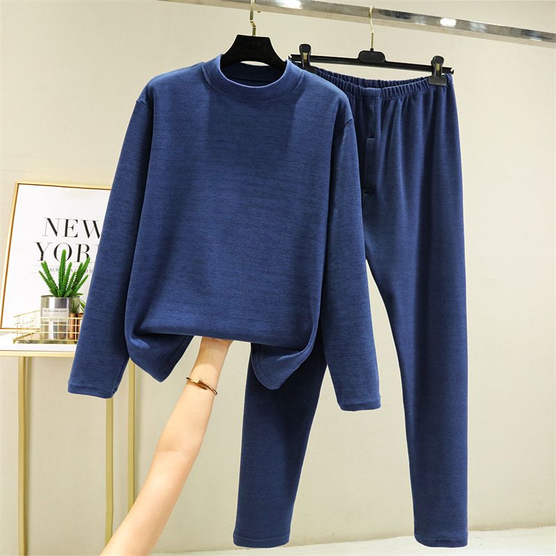 Autumn Winter New German Thermostatic Heating Men's Warm Underwear Set Half High Collar with Thick Velvet and Slimming_voghion.com