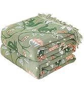 Boho Cotton Throw - 60x80cm Lightweight Bird Design_voghion.com