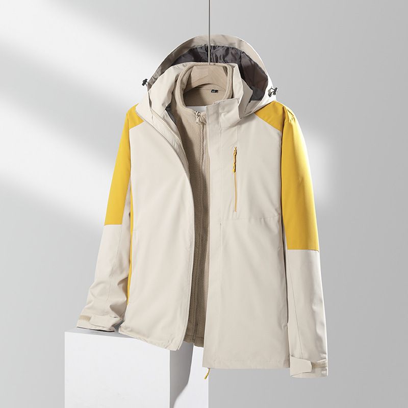 Giacca 3 in 1 da uomo e da donna, alpinismo, antivento, impermeabile, con fodera in pile staccabile, cappotto da esterno per coppia_voghion.com