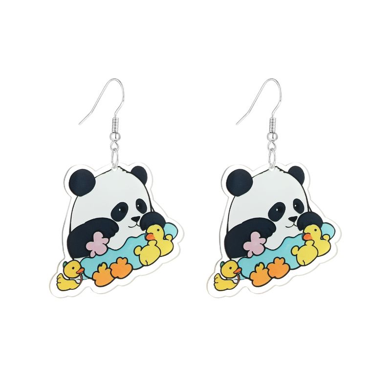 Nuovi orecchini a forma di panda in acrilico ecologico completamente gestiti, accessori per le orecchie_voghion.com