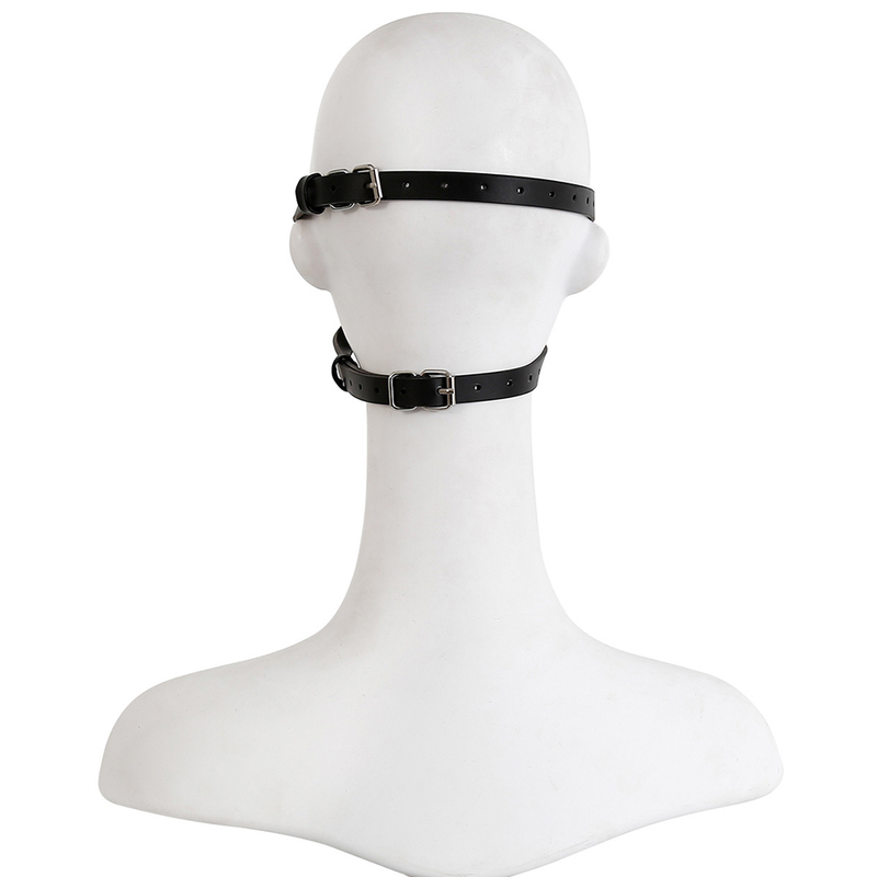 Oral Enema Funnel Drool Plug Gags Bondage Head Harness BDSM Toilet Funnel Open Mouth Gag Mask Hood for Wom_voghion.com