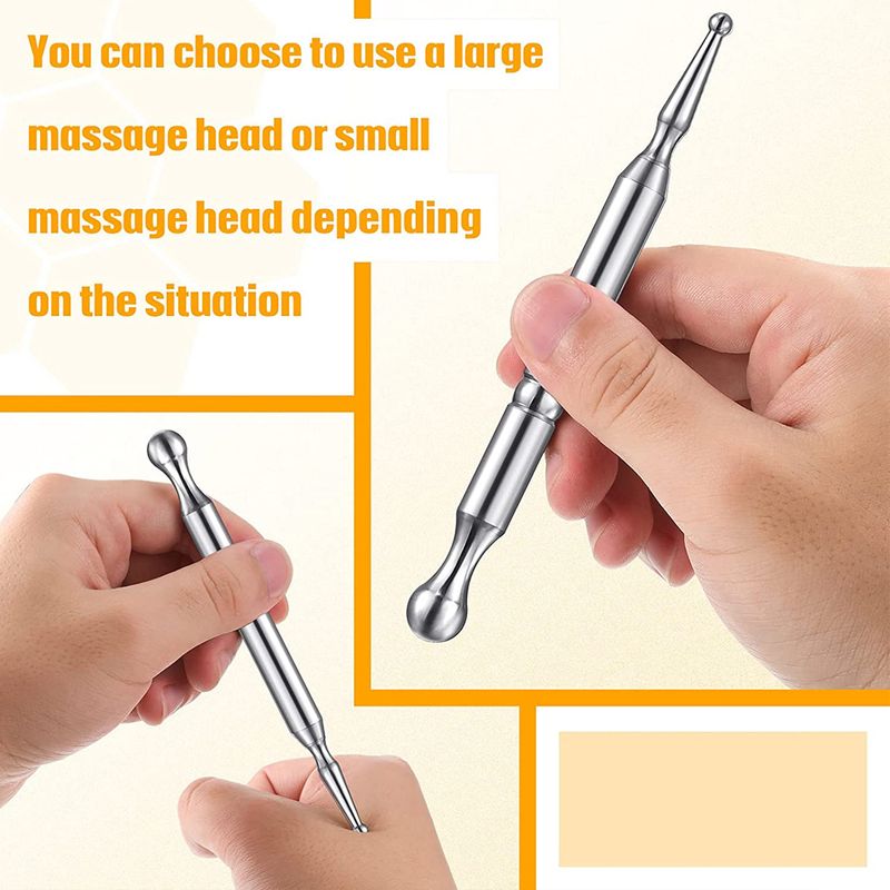Penna per agopuntura manuale in acciaio inossidabile, massaggiatore per punti trigger, strumento per massaggio dei tessuti profondi, per alleviare il dolore dei meridiani del corpo, assistenza sanitaria_voghion.com