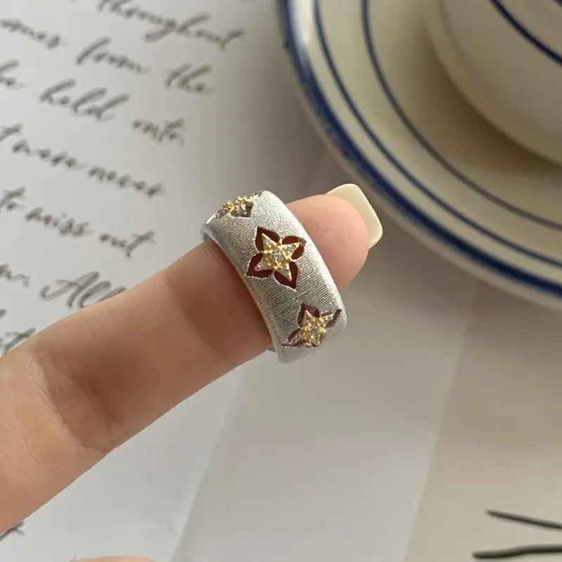 S925 Sterling Silver Four-leaf Clover Zircon Adjustable Size For Women Italian Palace Incense Retro Light Luxury_voghion.com