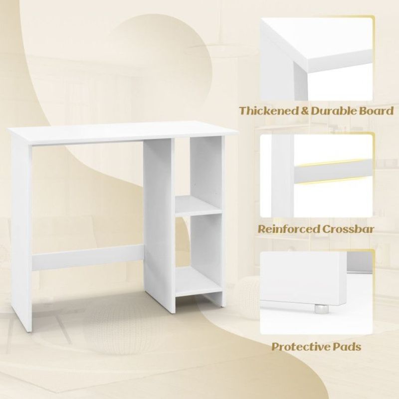 Computer Small Adjustable Desk And Storage With Shelf_voghion.com