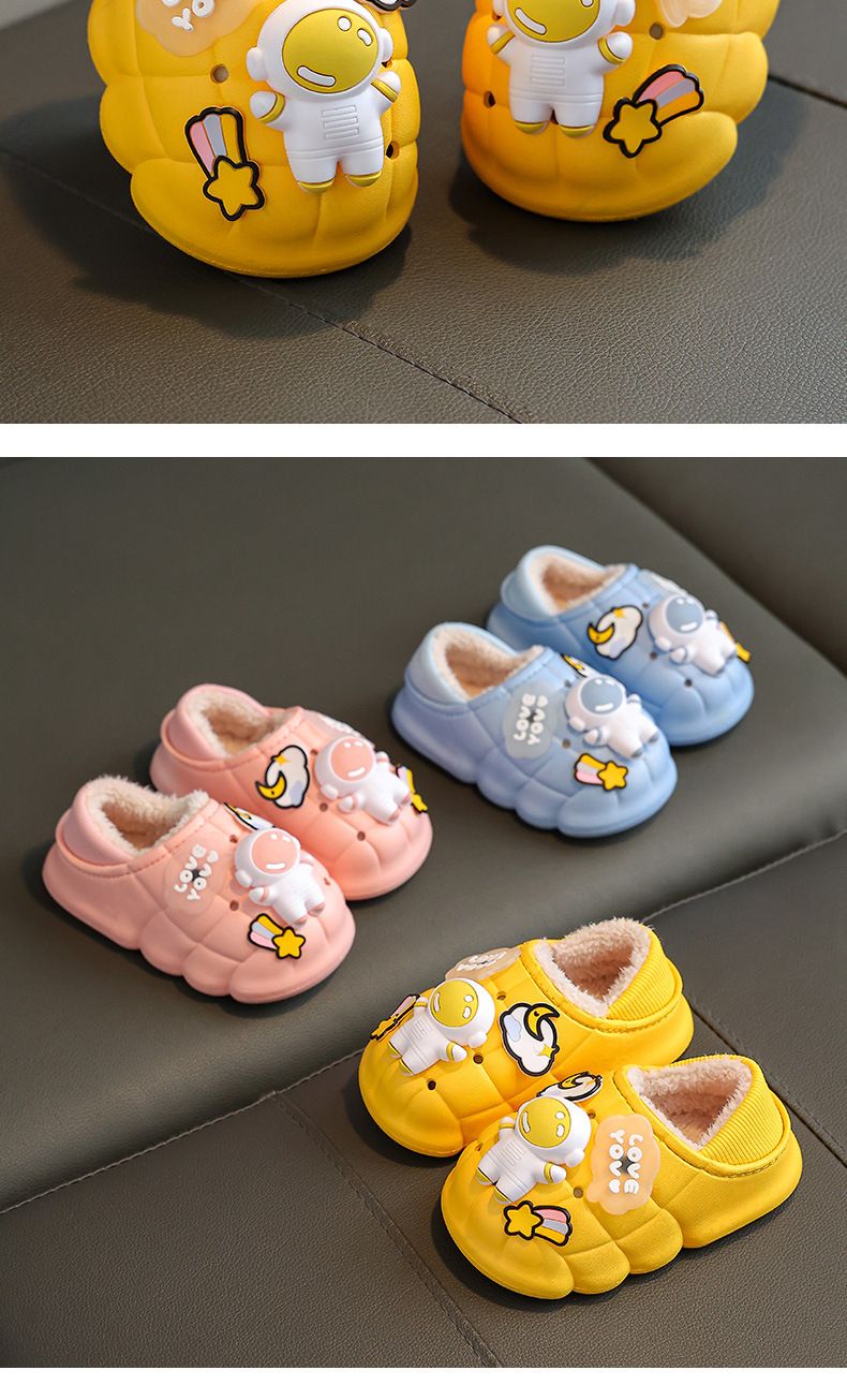 Pantofole invernali per bambini con copertura completa del tallone - Pantofole da casa impermeabili per interni/esterni per ragazzi e ragazze, comode stivaletti antiscivolo foderati in pile_voghion.com