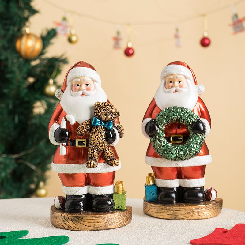 Santa Claus Figurine Home Christmas Decoration, Atmosphere Scene Arrangement With Resin Craft For Festive Display_voghion.com