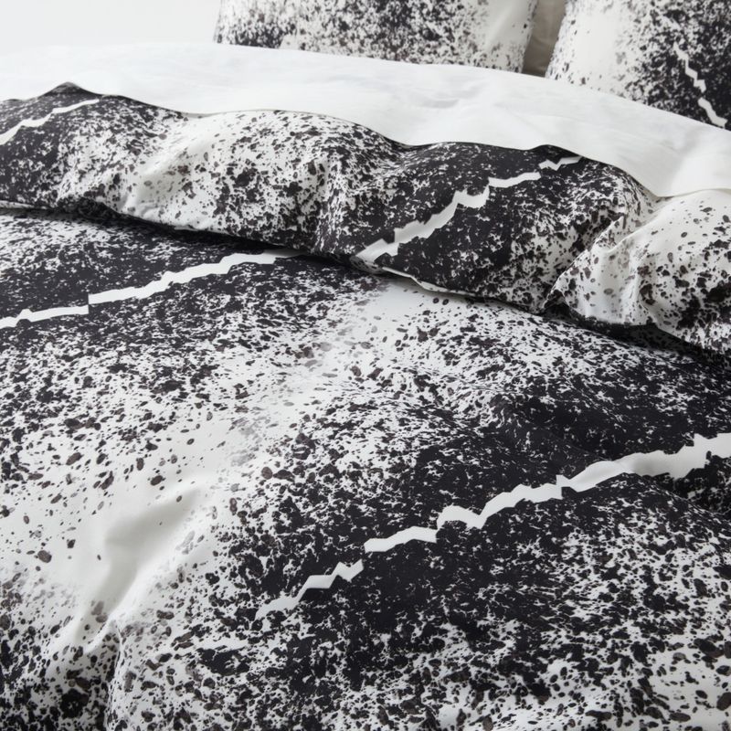 Set copripiumino con stampa artistica in bianco e nero – Design geometrico astratto, poliestere traspirante, tessuto morbido spazzolato – Taglie USA/UE/AU_voghion.com