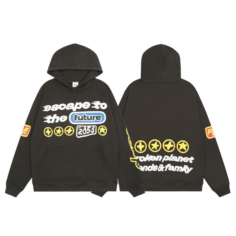 Felpa con cappuccio e pantaloni in schiuma con stampa a cinque stelle_voghion.com