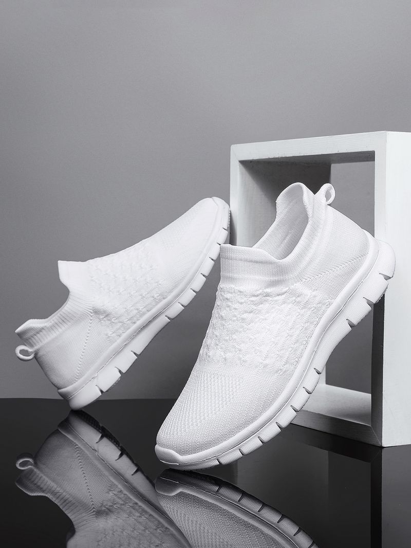 Plus Size Women's Breathable Sock Sneakers Slip-On Lazy Shoes_voghion.com