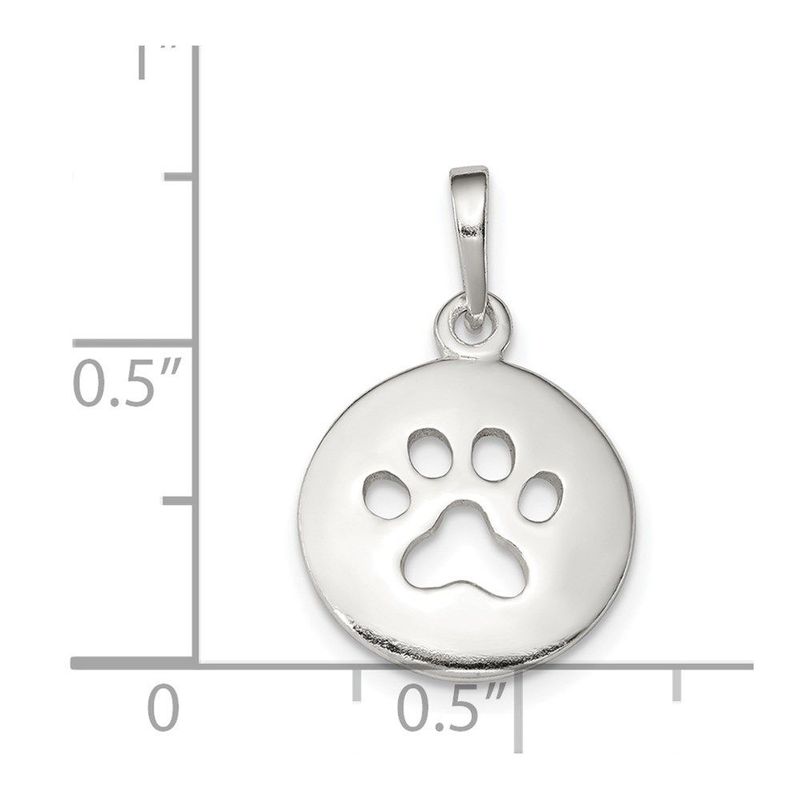 Sterling Silver Polished Paw Print Pendant_voghion.com
