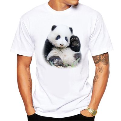 Ongeëvenaarde kwaliteit 2024 Panda Bloemenpatroon Bedrukt Heren T-shirt Los Kort Mouw_voghion.com