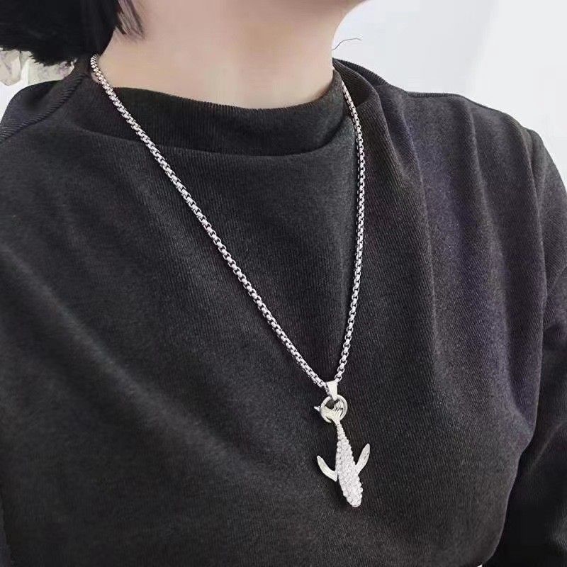 Collana con balena intarsiata Dia da donna, ciondolo hip-hop semplice e alla moda, accessori con cappuccio personalizzati e versatili_voghion.com