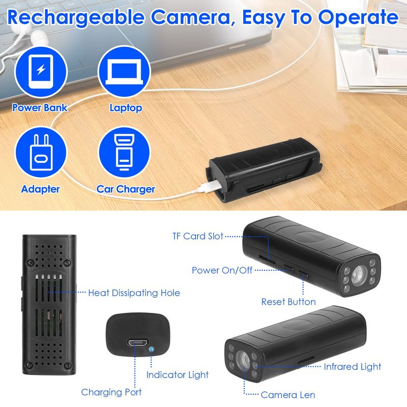 Wireless Camera Reverse Hitch Guide Camera Vehicle Backup Rechargeable Camera With Flexible Adhesive Base Night Vision For Car RVs Trailer Truck_voghion.com