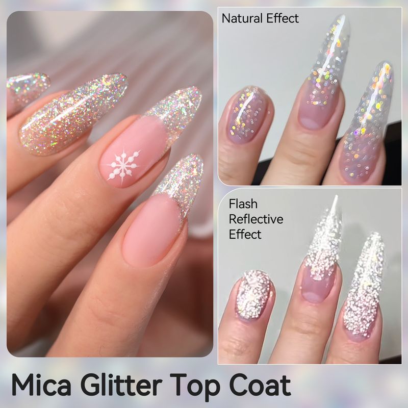 Sigillante per unghie Opal Diamond, Nail Art senza lavaggio, Colla riflettente per disco, Sigillante flash oro e argento_voghion.com