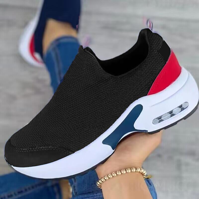 SHLIANG Nouvelles Femmes Sandales Plate-Forme Solide Couleur Appartements Dames Chaussures Casual Respirant Compensées Dames Marche Baskets Zapatillas Mujer S0135_voghion.com