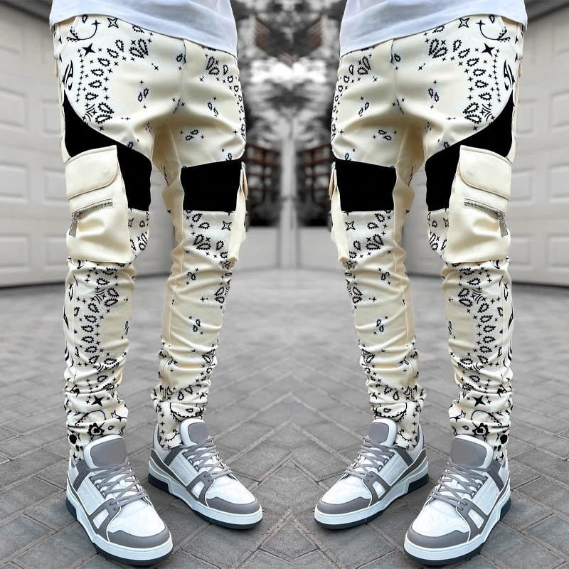 Men's clothing Casual Sports Haren pants Baggy high street hip hop overalls_voghion.com