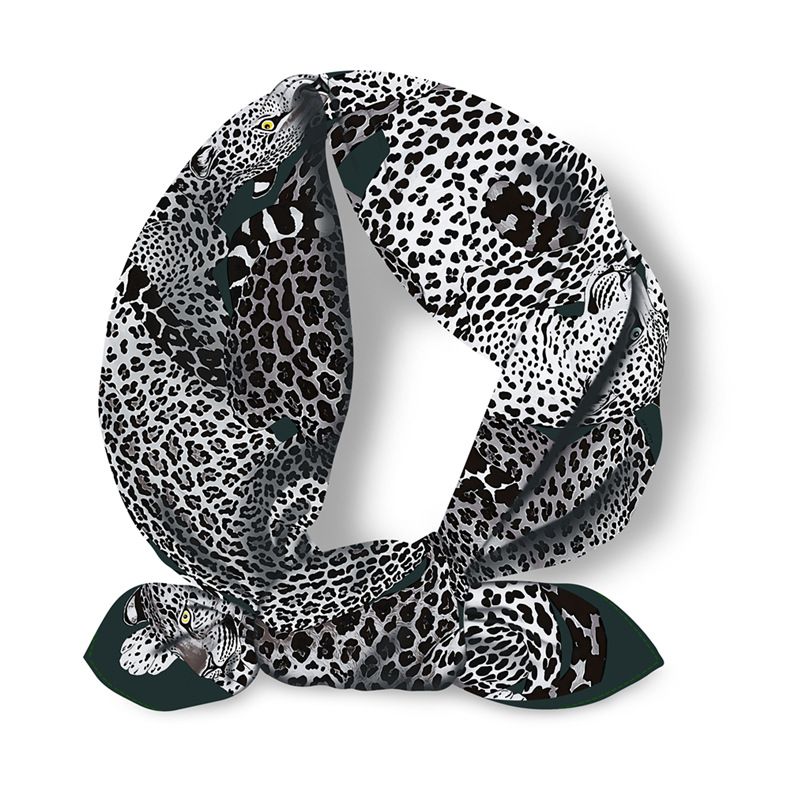 Korean version of leopard print dance performance female cartoon animal cheetah small square tourism scarf_voghion.com
