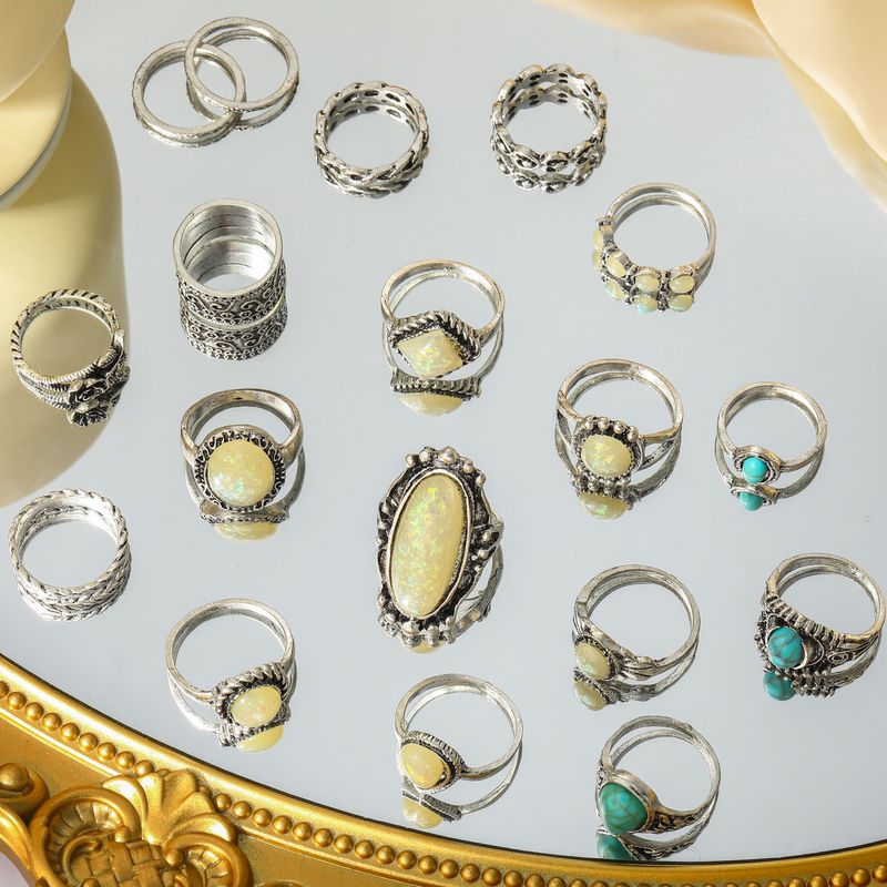 Kombinationsring Persönlichkeit Türkis 18-teiliges Schmuckset_voghion.com
