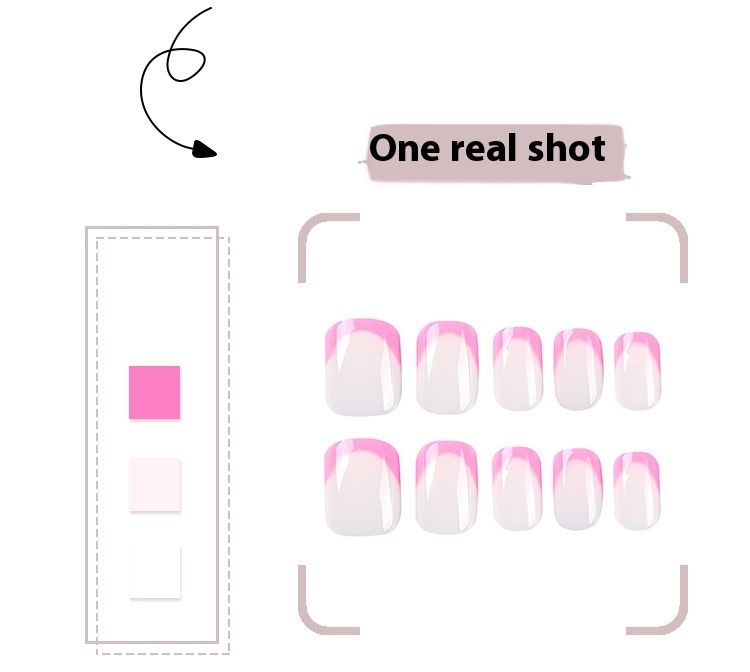 Panel de uñas de moda para usar en estilo corto Panel de uñas francés minimalista rosa_voghion.com