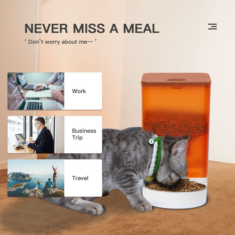 Electric Auto Pet Feeder Pet Dog Cat - 4 Litre Capacity - Button Or Wi-Fi Models_voghion.com