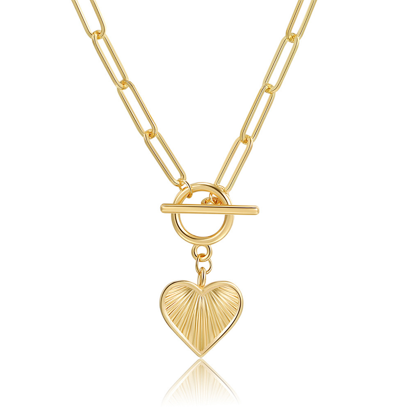 Collana con spilla a forma di cuore e vento freddo, collana semplice con personalità versatile femminile_voghion.com