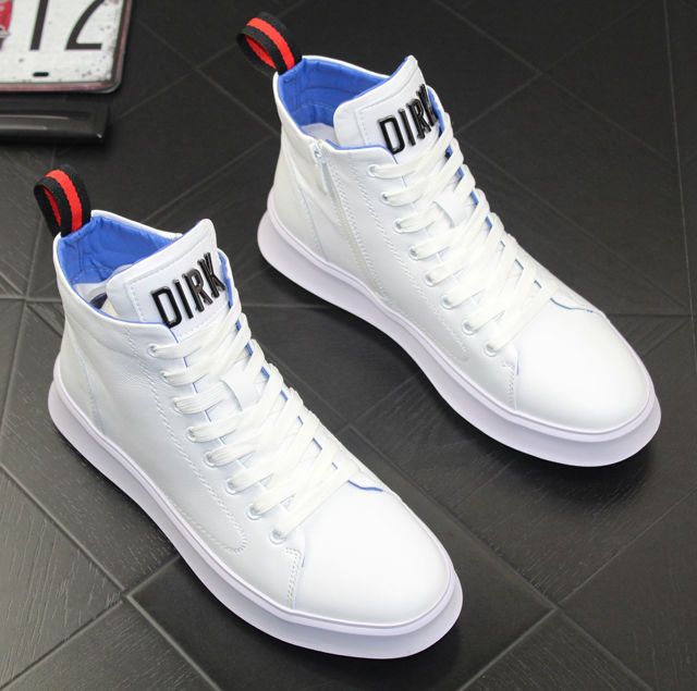 Buty męskie, buty codzienne, buty na cztery pory roku, modne buty, lakierowana skóra, jasne skórzane trampki, buty codzienne dla chłopców za kostkę_voghion.com