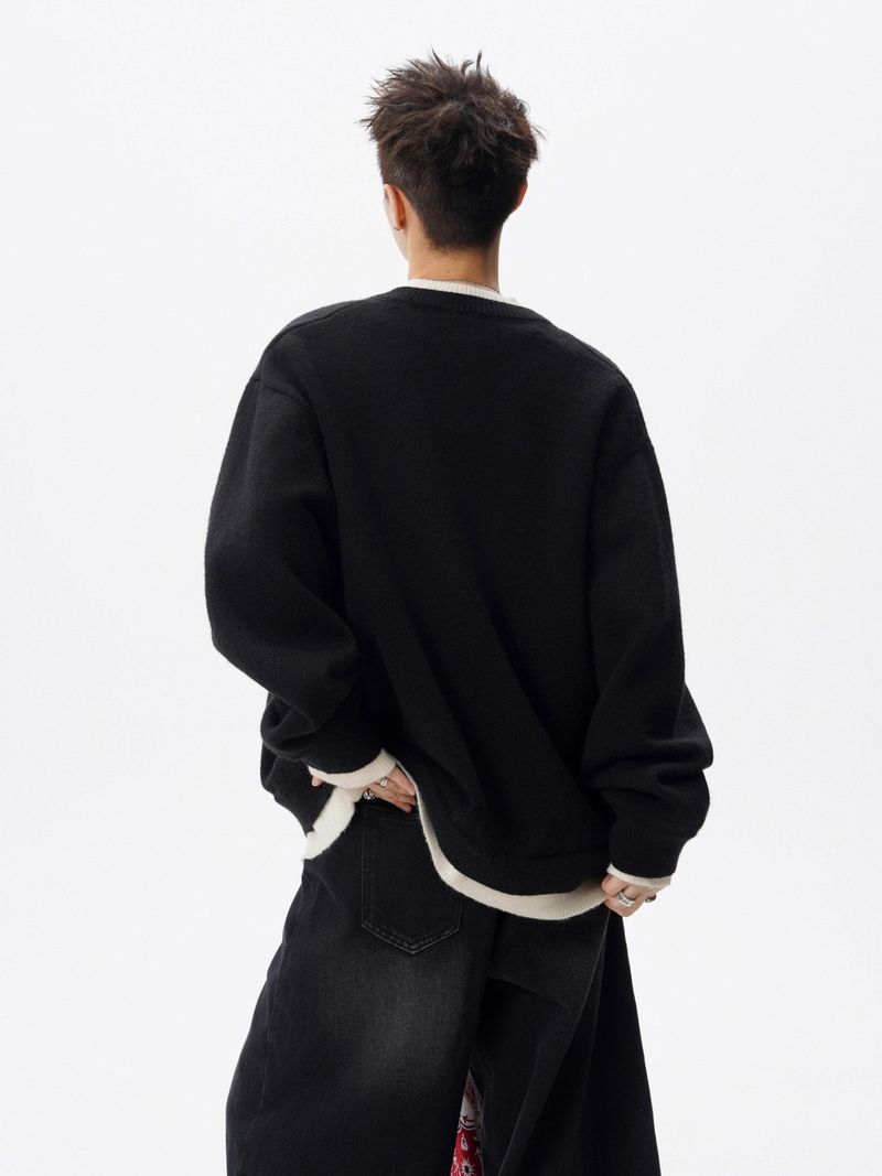Two-Piece Cardigan Knitted Sweater Men's Jacket Outerwear Autumn Winter New British Business Trend_voghion.com