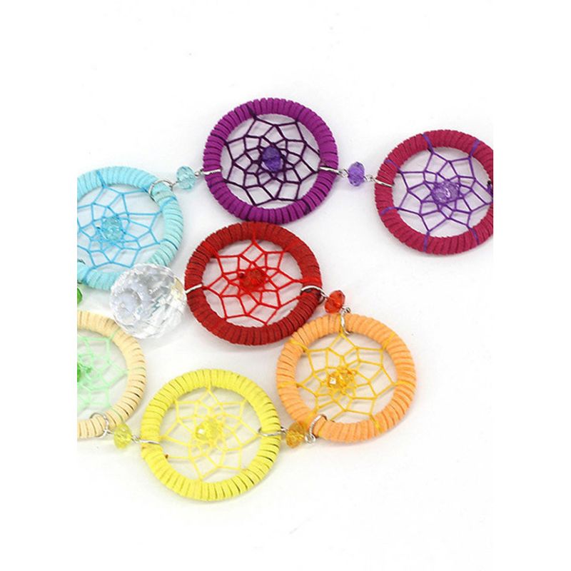 MS7019 Colorful Ring Interlocking Dream Catcher Decoration Pendant Small Gift Hanging Ornament_voghion.com
