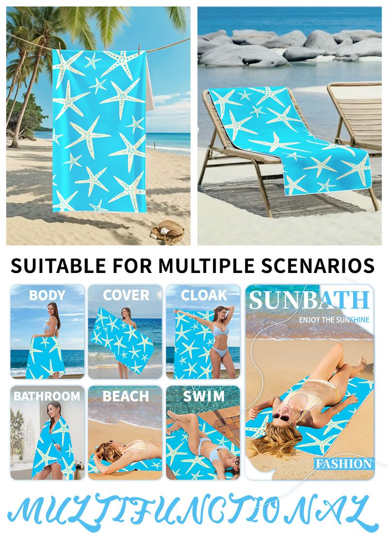 Asciugamano da spiaggia in microfibra di alta qualità - Ultra assorbente, ad asciugatura rapida e anti-sabbia (90x180 cm, morbido e leggero, ideale per piscina/spiaggia/vacanza)_voghion.com