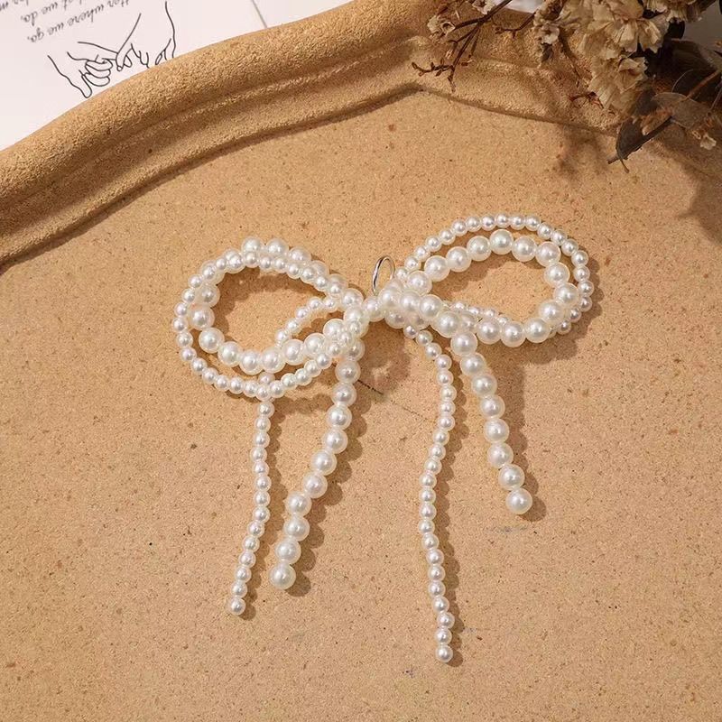Elegant Pearl Bow Shoe Clips With Tassels & Rhinestones - Fashionable Korean-Style Shoe Accessories For Women_voghion.com