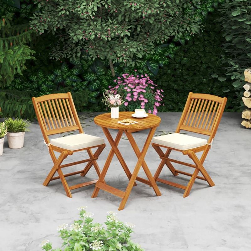 2 Pcs/set Solid Acacia Wood Frame Outdoor Quick-Folding Chairs With Seat Cushions_voghion.com